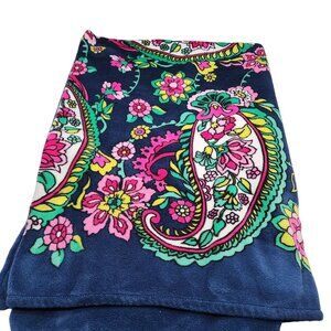 VERA BRADLEY HEATHER PAISLEY FLEECE PURPLE THROW BLANKET RETIRED PATTERN 85X50”